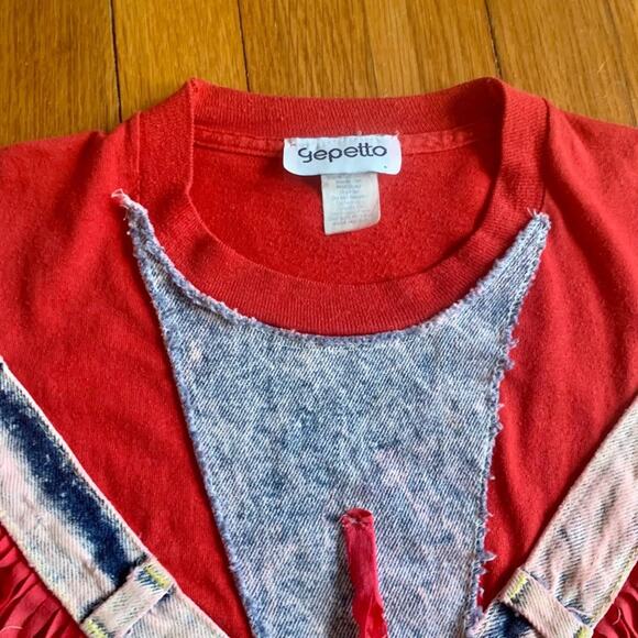 Womens Vintage 1980's Red Gepetto Tasseled Southwestern Western Rodeo T-shirt - Picture 2 of 15
